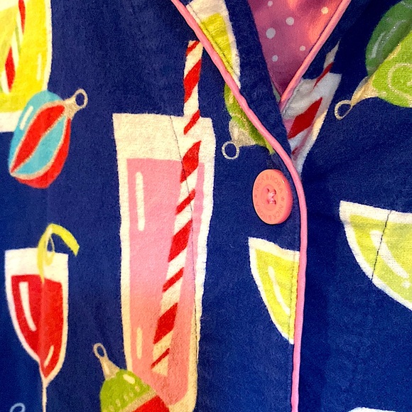 Nick & Nora cotton flannel holiday cocktails sleep shirt XL - Picture 3 of 9